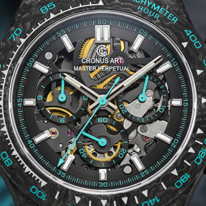 ChronoState CRONUSART CM01-027 – 42MM Automatic Chronograph Watch | Carbon Fibre Skeleton Timepiece