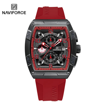 NAVIFORCE Men Quartz Multi-function Calendar Watches Male Personalized Fashion Sport  Wrist Watches Large Dial TPU Strap Clock