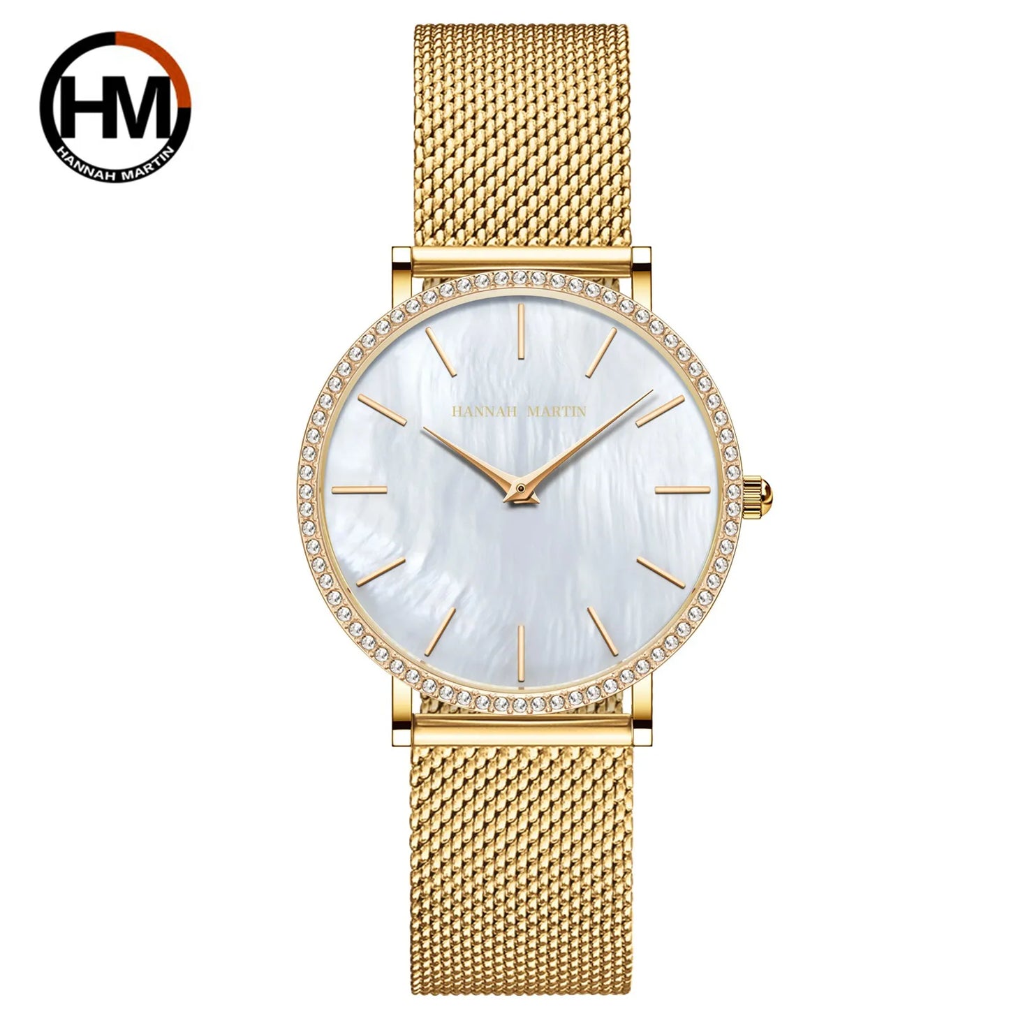Hannah Martin Luxury Water Diamond Rose Gold  Quartz Watch