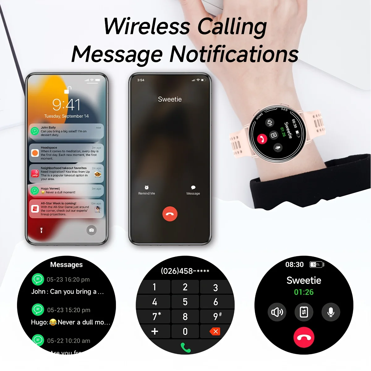 New hot GPS smartwatch 1.43 AMOLED Compass, IP68 waterproof,Bluetooth call,multi-sport watch, gift for men and women For Android
