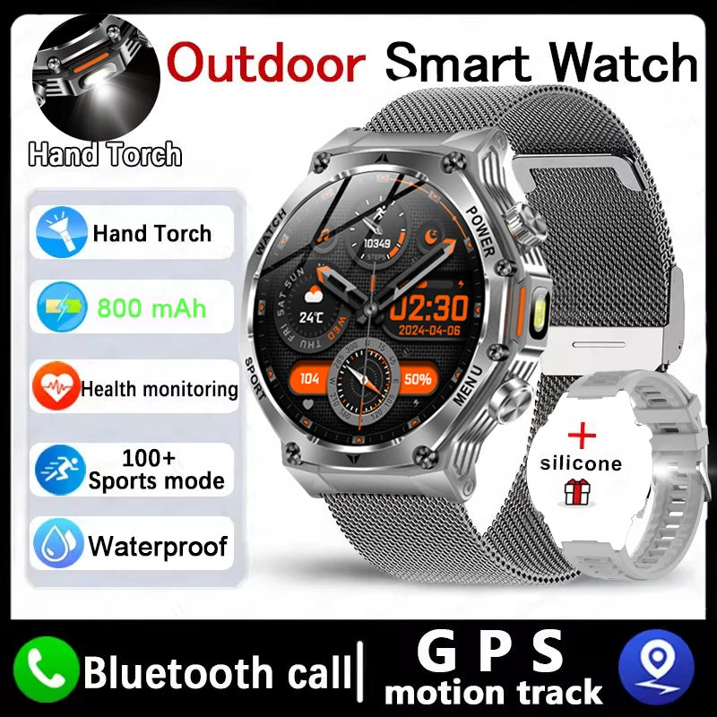 New Rugged Outdoor Sports Smartwatch 1.8" 390*390HD screen 800mAh Long Battery Life Fitness Tracker Calorie Distance Smart Watch