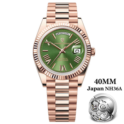 PAGANI DESIGN 2026 New Luxury Rose Gold DD40 Automatic Watch For Men NH36A Mechanical Wristwatch Men Stainless steel Waterproof