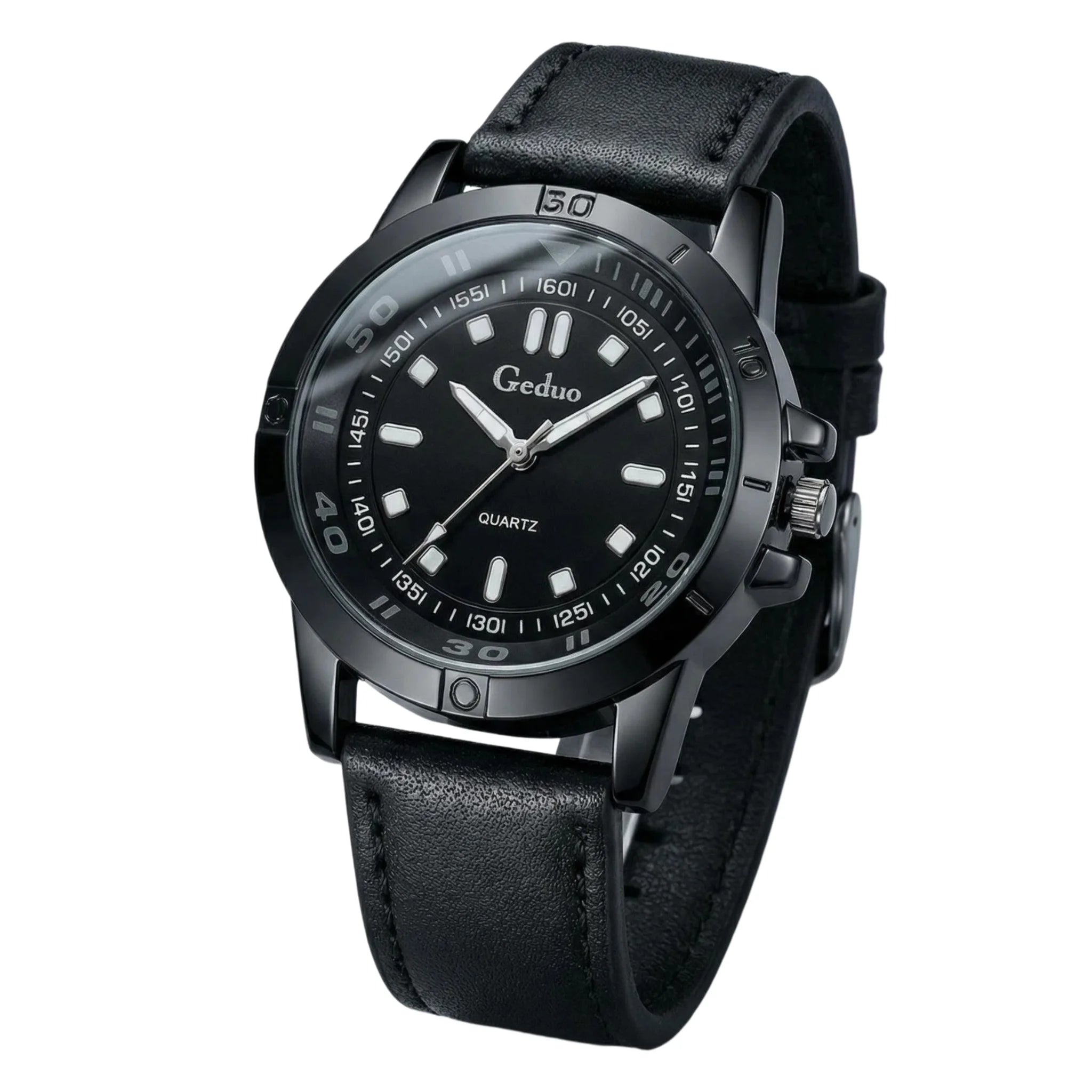 2026 New Fashion Men's Quartz Watch Leather Strap Analog Csual Wristwatch