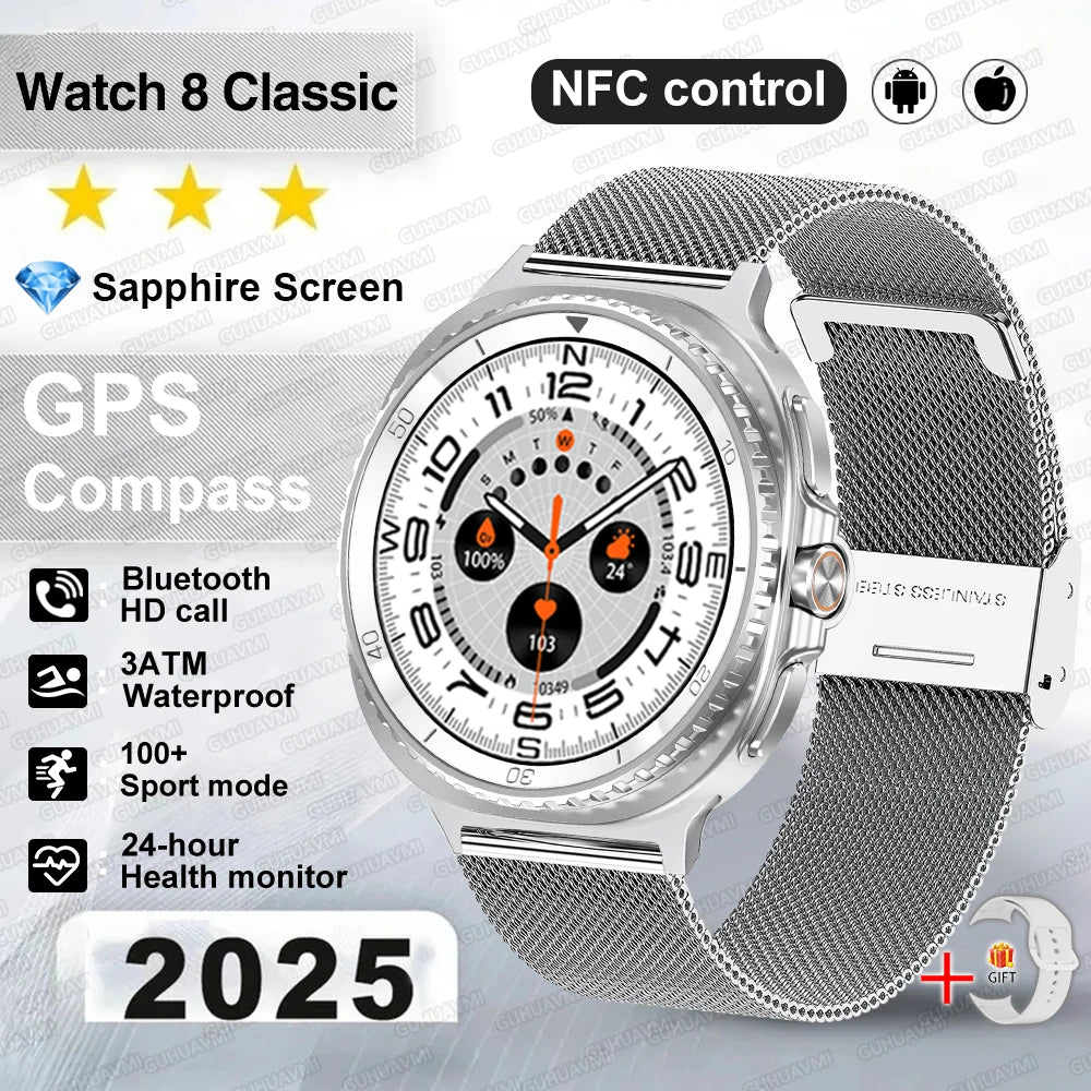 2026 Fashion New Watch 8 Ultra Classic Smar Watch GPS Compass NFC 46mm HD Call Chat GPT 3ATM Waterproof Men Watch Sports Version