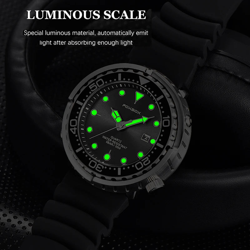 2026 LIGE Fashion Mens Watches Foxbox Top Brand Luxury 5ATM Sports Waterproof Watch for Men Quartz Date Clock Luminous Watch+Box