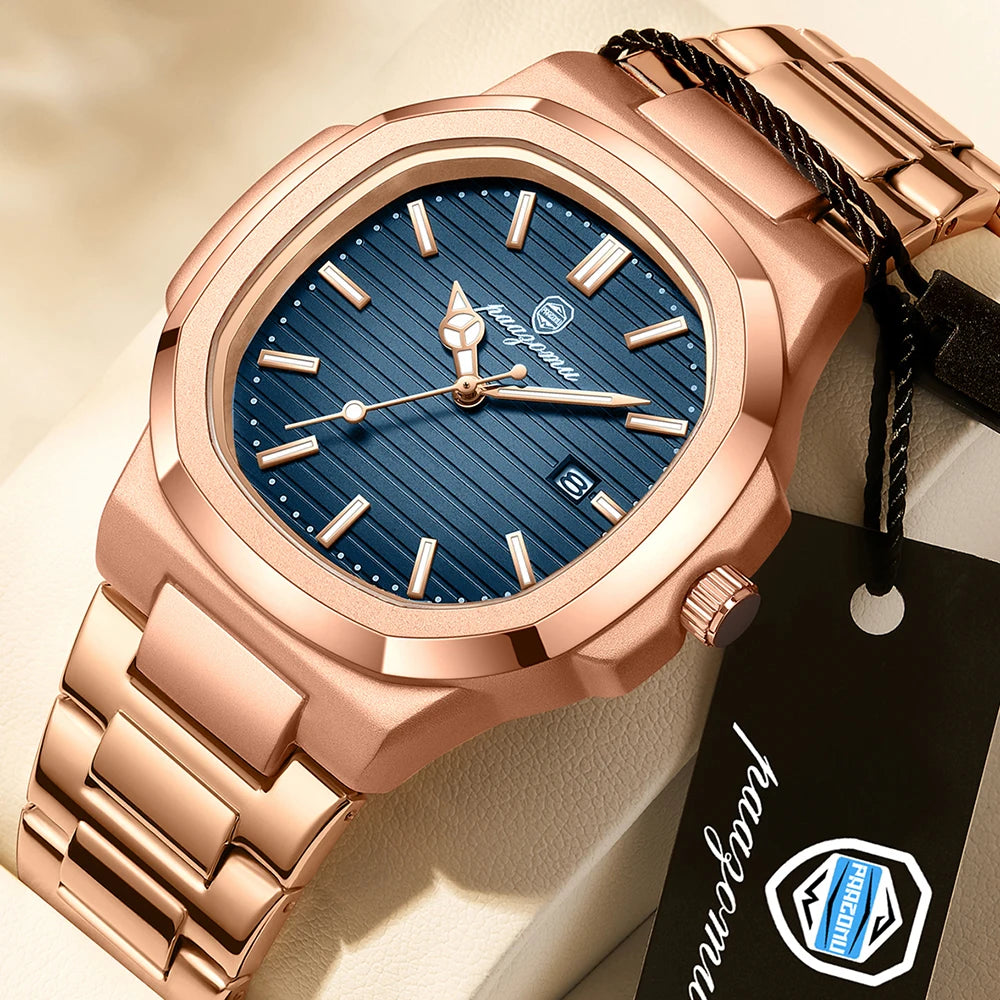 2026 New For Men Fashion Brand Male Watch Waterproof Luminous Stainless Steel Watches  Date Week Casual Quartz Men's Clock Reloj
