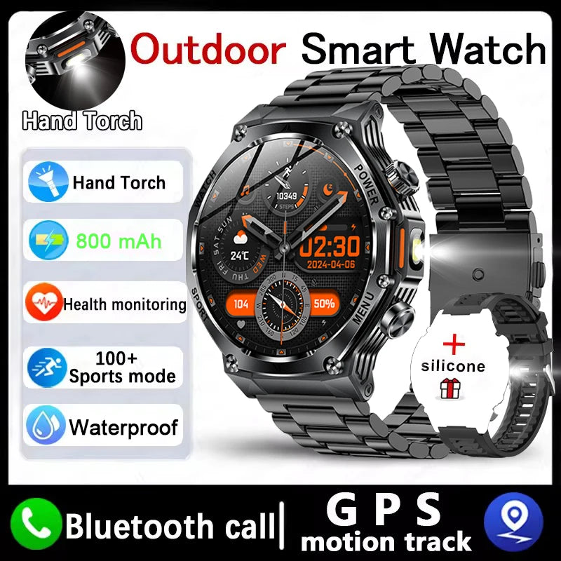 New Rugged Outdoor Sports Smartwatch 1.8" 390*390HD screen 800mAh Long Battery Life Fitness Tracker Calorie Distance Smart Watch