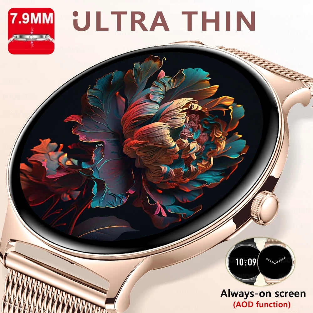 2026 New 7.9MM Ultra Thin Smart Watch Women Screen Always Display Time Sports Bracelet Bluetooth Call Fashion Smartwatches ios