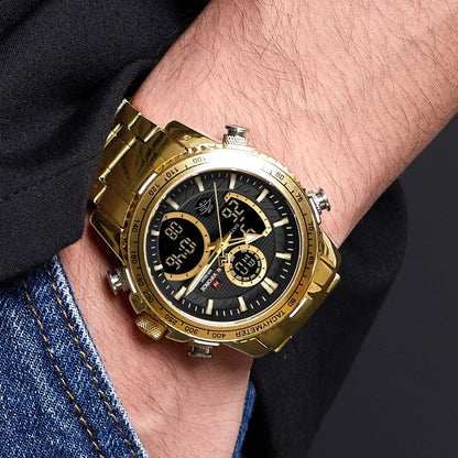 NAVIFORCE 2025 New Sport Watch for Men Luxury Original Wrist Watch Stainless Steel Mens Dual Display Military Waterproof Watches