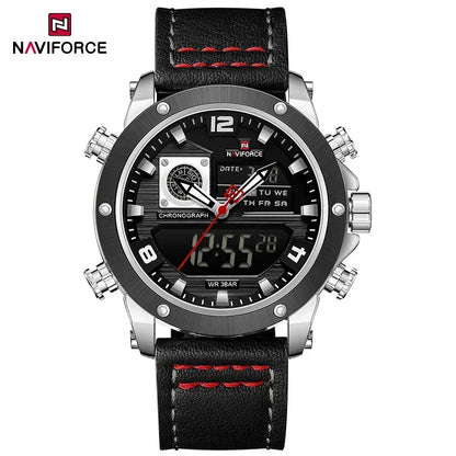 NAVIFORCE Digital Mens Military Watch Waterproof Watch Dual Display Quartz Sports Watch For Men Luminous High Quality Wristwatch