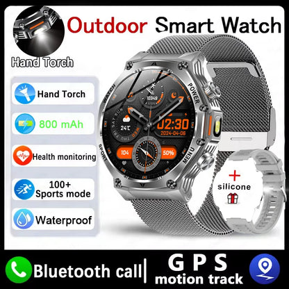 New Rugged Outdoor Sports Smartwatch 1.8" 390*390HD screen 800mAh Long Battery Life Fitness Tracker Calorie Distance Smart Watch