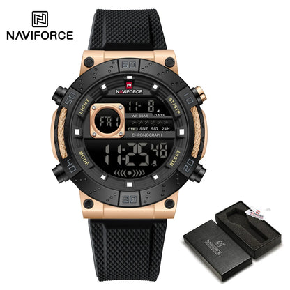 NAVIFORCE Men Watches Digital Quartz Silicone Military Watches for Men Chronograph Sport Waterproof Date Wrist Watch Man Clock