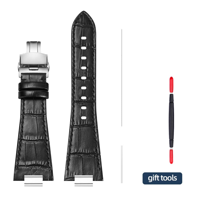 27 * 12mm 1853 PRX T137 watch strap for Tissot PRX men 40mm T137.407/T137.417 raised strap plain/bamboo/lychee pattern watchband