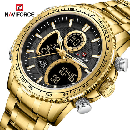 NAVIFORCE 2025 New Sport Watch for Men Luxury Original Wrist Watch Stainless Steel Mens Dual Display Military Waterproof Watches