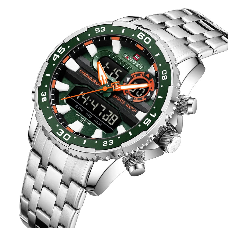 NAVIFORCE Fashion Brand Black Gold Men Watch Fashion Luxury Quartz Wrist Watches Sport Waterproof  Stainless Steel Strap NF9234