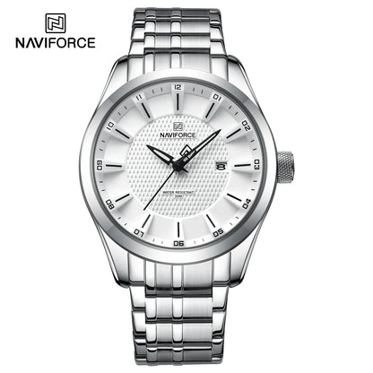 NAVIFORCE Brand Business Luxury Watch Men Clock Waterproof Luminous Quartz Stainless Steel Wristwatch Fashion Mens Watches