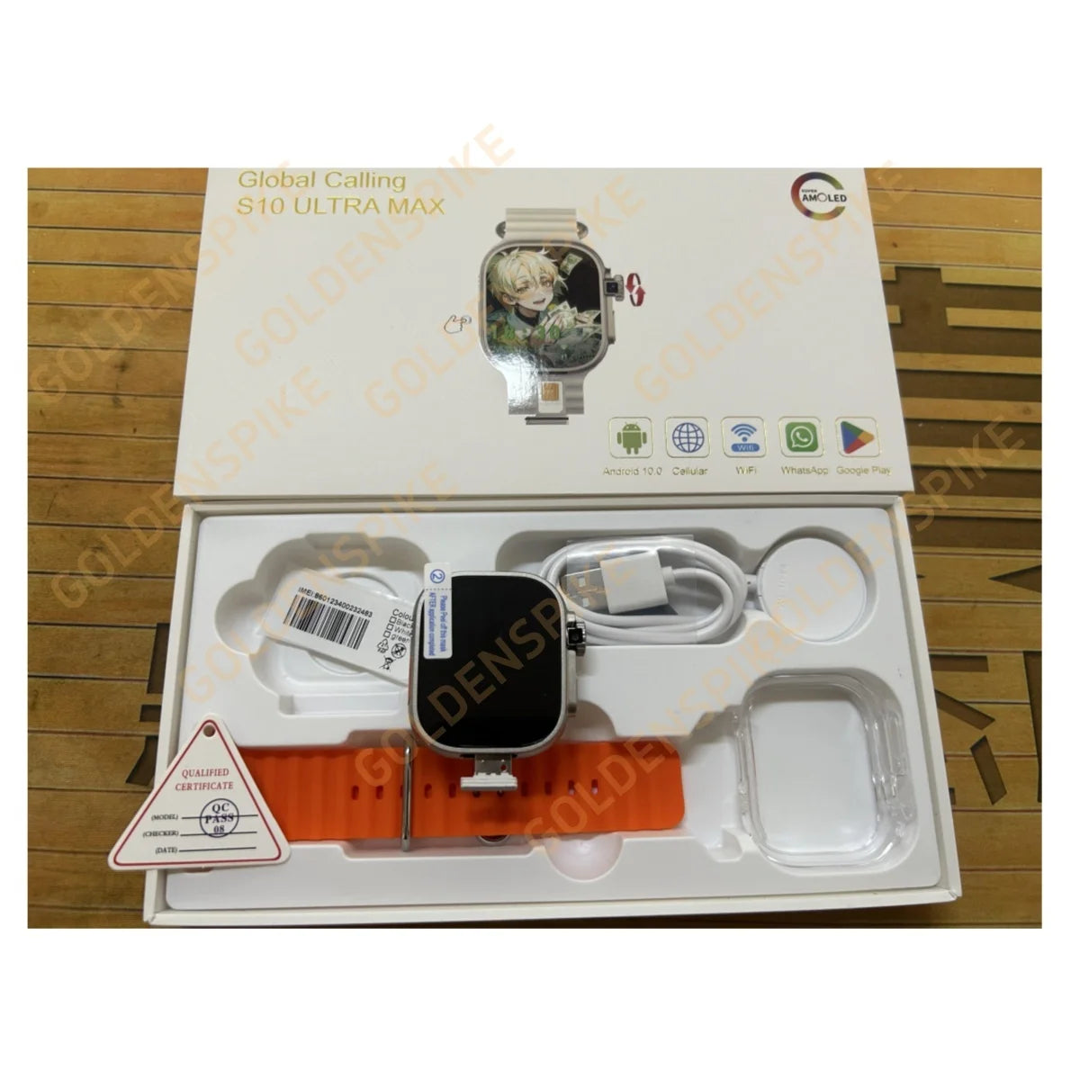 GOLDENSPIKE S10 Ultra MAX 4G Smartwatch Android Smart Watch With 448*528 180° Rotary Camera GPS WIFI Video Call NFC App Download