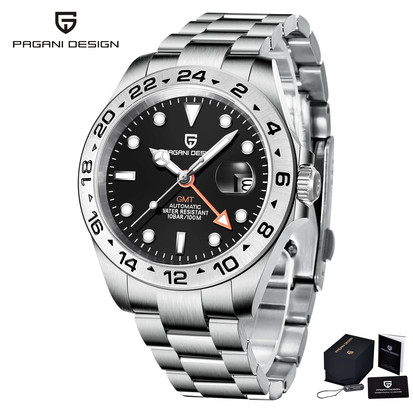 Pagani Design 2026 New Men's Diver Watch 42mm Sapphire Automatic Mechanical GMT Watch 100m Waterproof PD1682