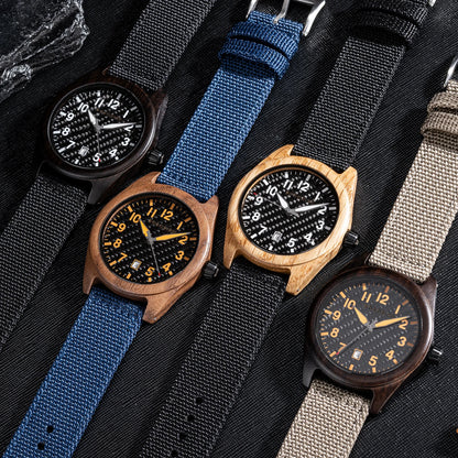 BOBOBIRD Wooden Watches Original Design Vintage Quartz Watches Eco Gifts for Man's Wristwatch Nylon Strap Clock 2024 New Arrival