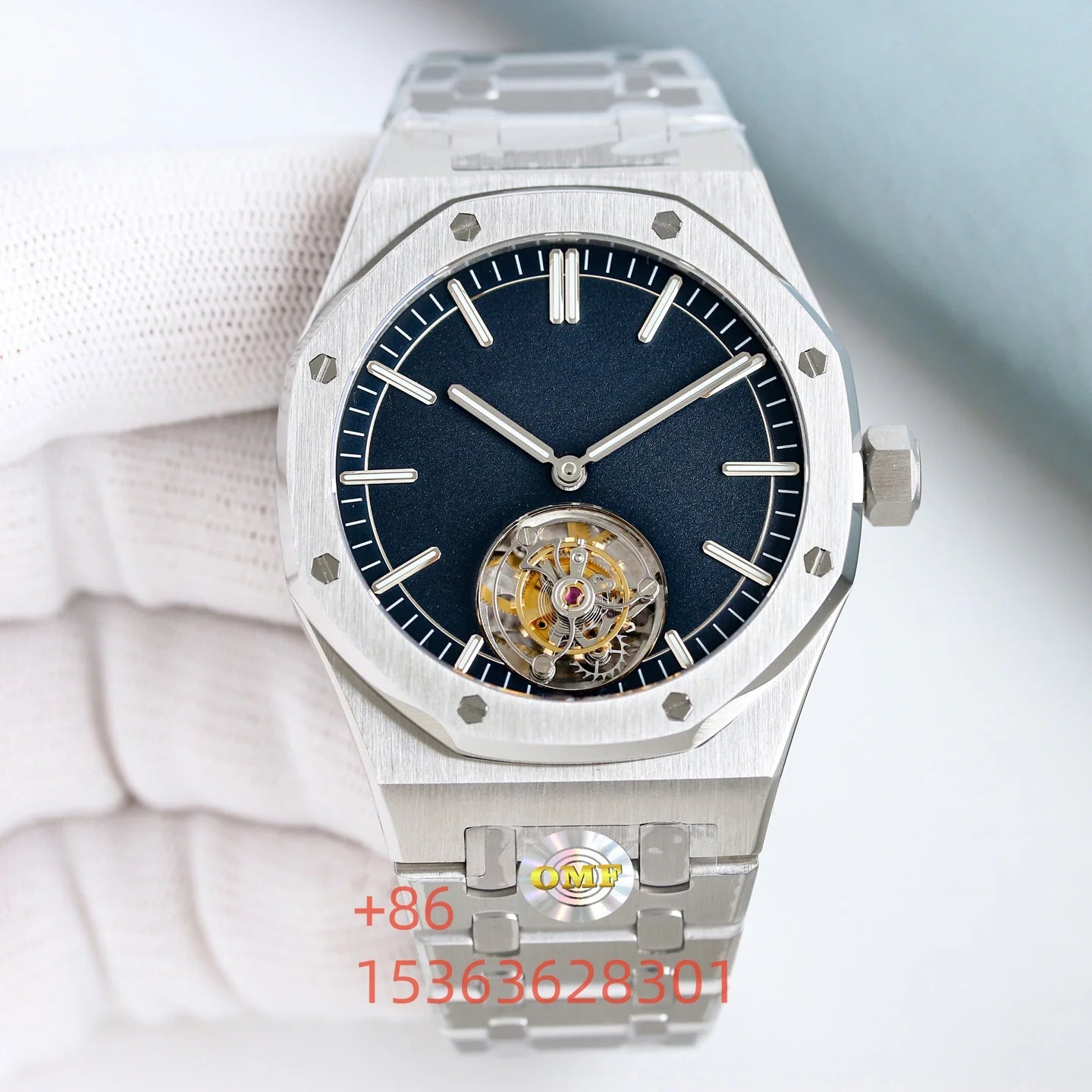 Customized OMF Factory Double Cycloid Hollow Out 41mm Watch 904L Luxurious Waterproof Mechanical Man Watch