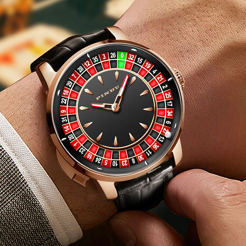 PINDU  NH35A Roulette Table Table Ceramic Sphere Sapphire Waterproof Mechanical Watches