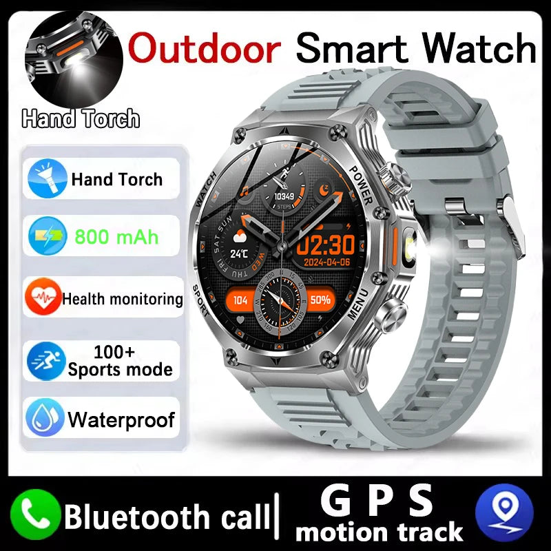 New Rugged Outdoor Sports Smartwatch 1.8" 390*390HD screen 800mAh Long Battery Life Fitness Tracker Calorie Distance Smart Watch