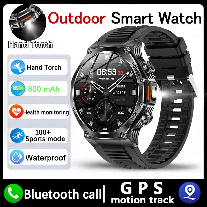 New Rugged Outdoor Sports Smartwatch 1.8" 390*390HD screen 800mAh Long Battery Life Fitness Tracker Calorie Distance Smart Watch
