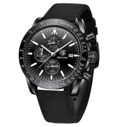 SAPPHERO Classic Quartz Men's Watch Chronicle Waterproof Men's Watch Leather Strap Business Casual Sports Clock