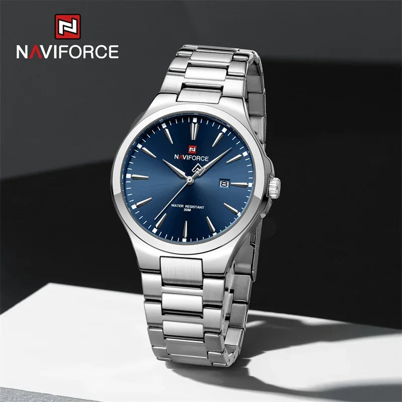 NAVIFORCE NF9214 Original Design Fashion Men's Watches Stainless Steel Simple Calendar Male Waterproof Relogio Masculino