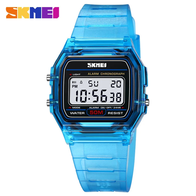 SKMEI 2056 Electronic Waterproof Sports Watch for Men Women Countdown Boy Girl Digital Date Wristwatches 1123 Reloj Masculino