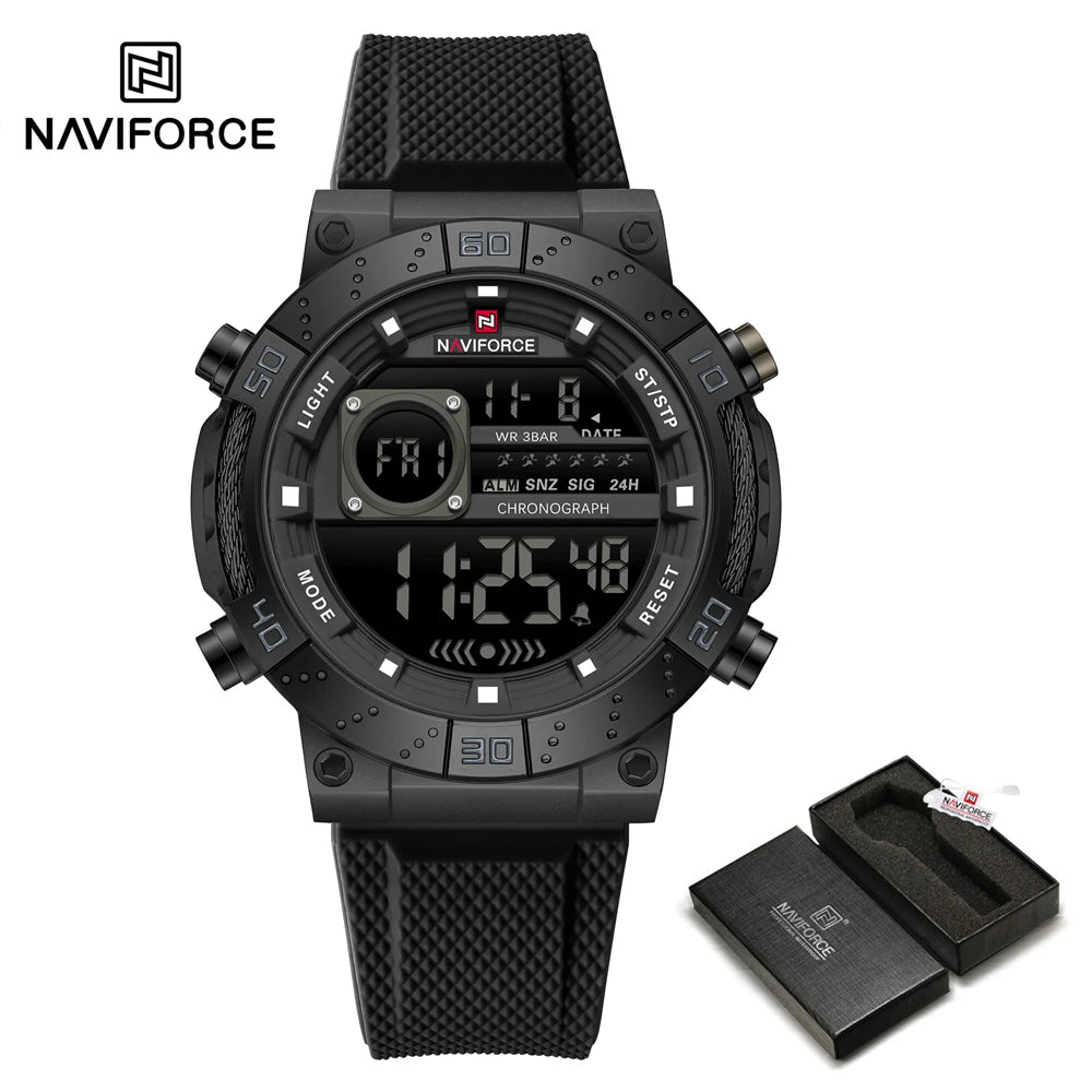 NAVIFORCE Men Watches Digital Quartz Silicone Military Watches for Men Chronograph Sport Waterproof Date Wrist Watch Man Clock