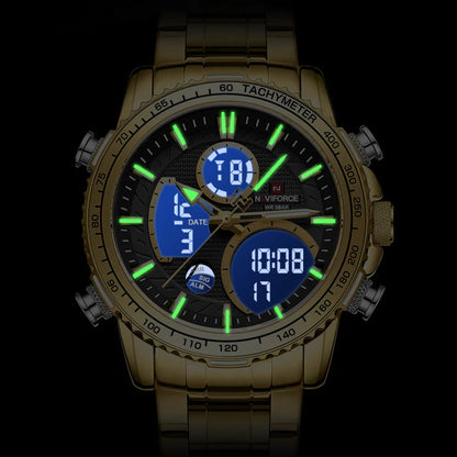 NAVIFORCE 2025 New Sport Watch for Men Luxury Original Wrist Watch Stainless Steel Mens Dual Display Military Waterproof Watches