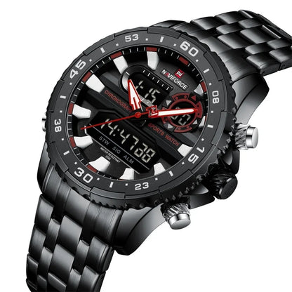 NAVIFORCE Fashion Brand Black Gold Men Watch Fashion Luxury Quartz Wrist Watches Sport Waterproof  Stainless Steel Strap NF9234