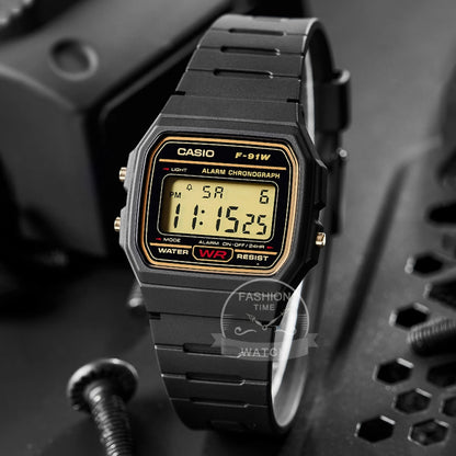 Casio Versatile Small Square Watch Retro Comfortable Design Classic Style for Casual Wear F-91WG-9