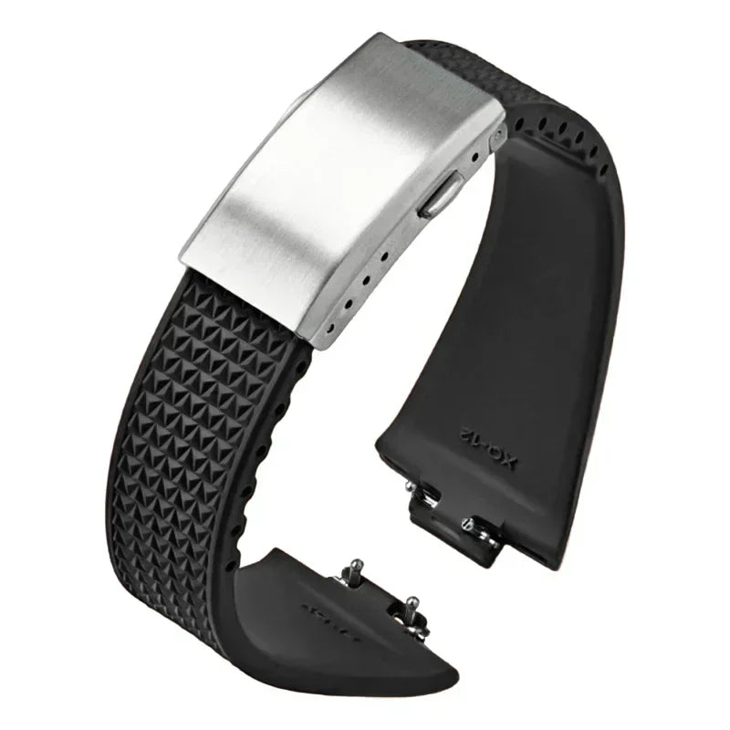 Fluoro Rubber Strap for Tissot PRX Series Super Player 35mm 40mm FKM Women Men Quick Release Folding Buckle Watch Band 11mm 12mm