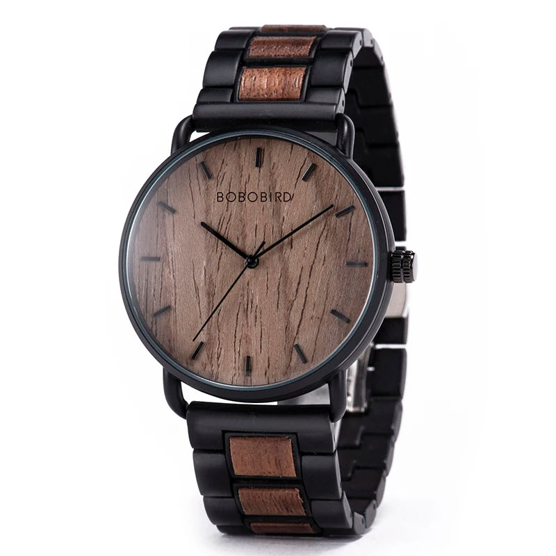 BOBO BIRD Watch Men Zebra Wood  Luxury Brand montre homme Quartz Wristwatches Male Clock Simple Ultra-thin Watches for Man