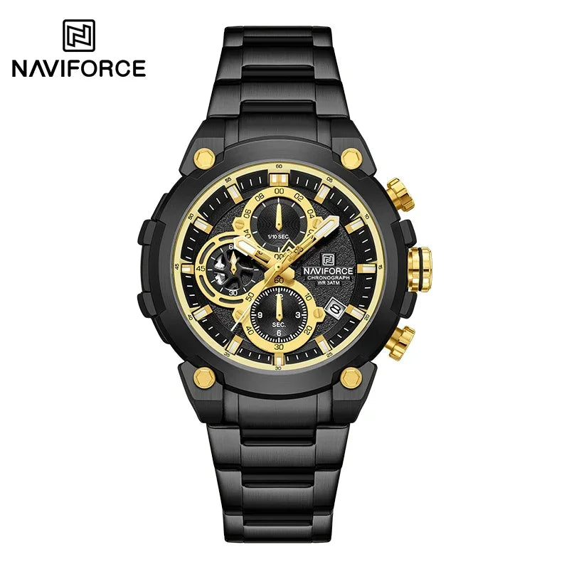 NAVIFORCE Man Watch Fashion Sports Chronograph Waterproof Men's Watches Calendar Display Military Quartz Male Watch Reloj Hombre