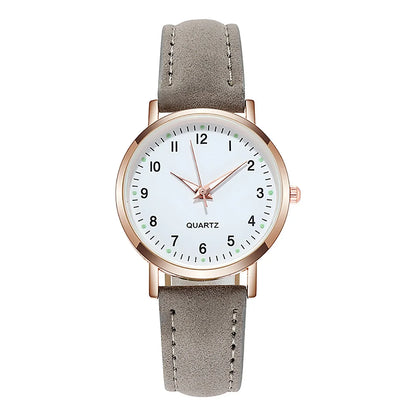 Fashion Women Watches Casual Arabic Dial Ladies Leather Band Quartz Watch Reloj Mujer Girls Clock Gift