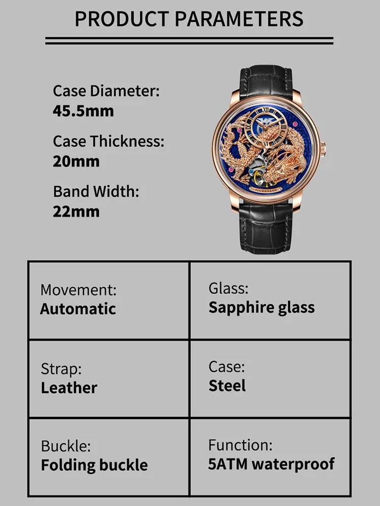 PINDU P6632 Develops  Automatic Mechanical Watch Men Watches