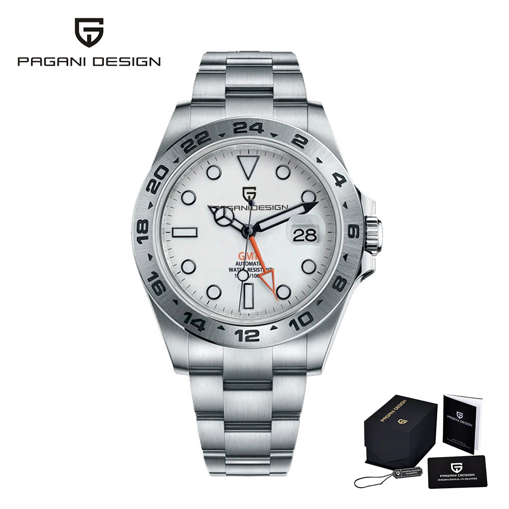 Pagani Design 2026 New Men's Diver Watch 42mm Sapphire Automatic Mechanical GMT Watch 100m Waterproof PD1682