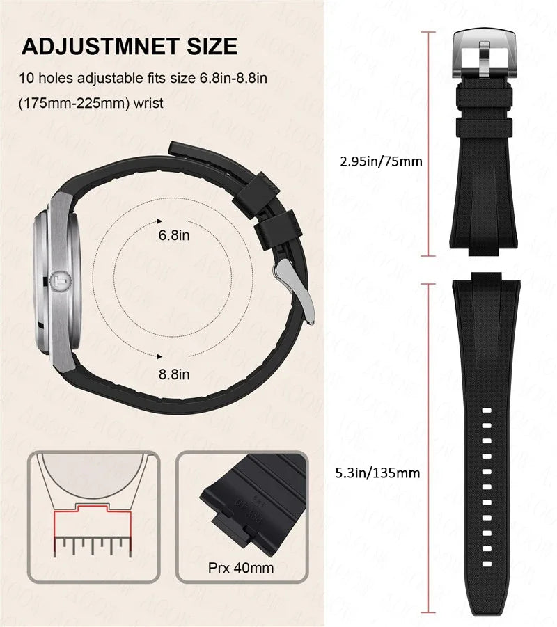 Quick Release Silicone Strap for Tissot PRX T137.407/T137.410 Super Player 40mm Men Convex Rubber Watch Band Bracelet 12mm