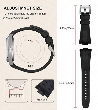 Quick Release Silicone Strap for Tissot PRX T137.407/T137.410 Super Player 40mm Men Convex Rubber Watch Band Bracelet 12mm