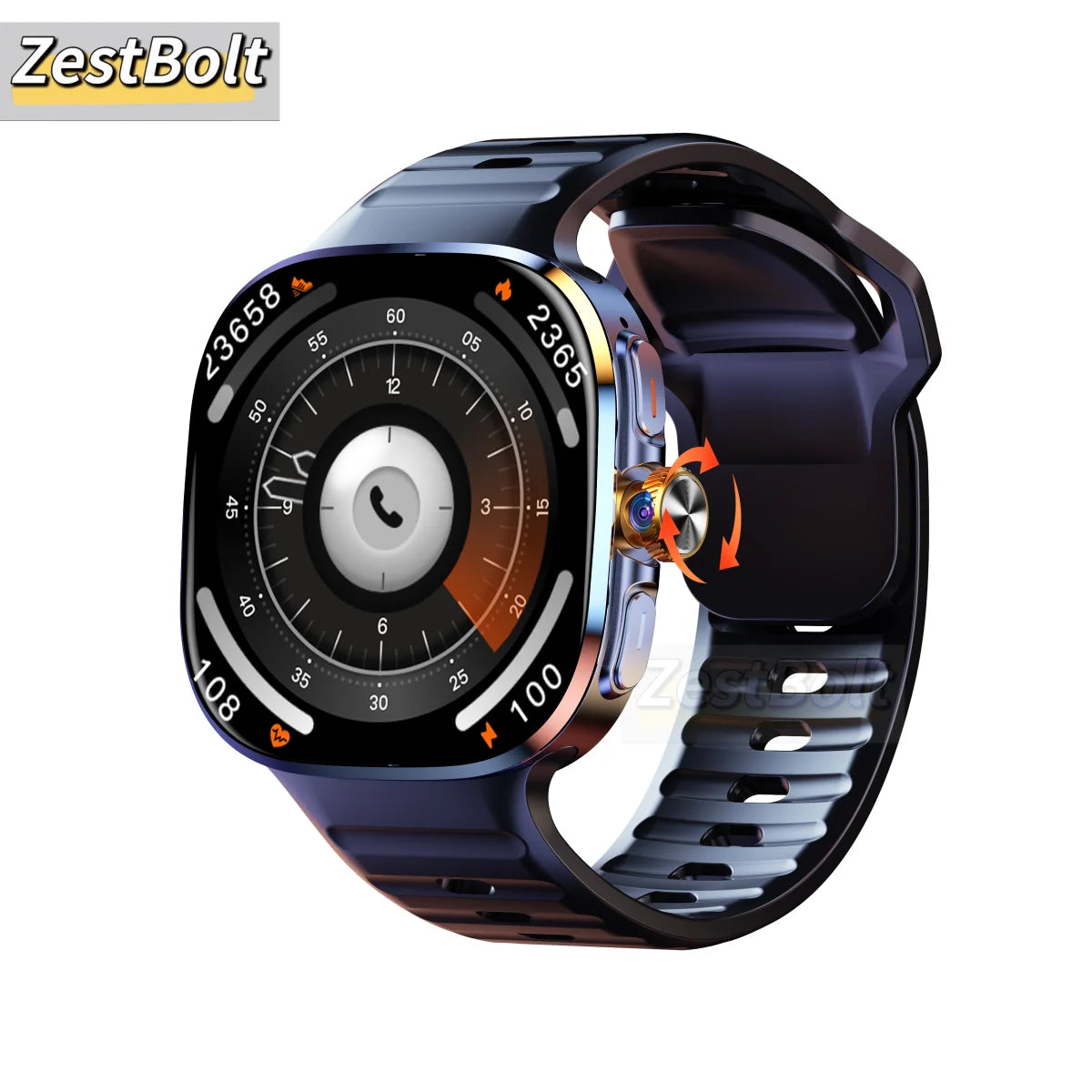 M99 Smartwatch 2.4inch Larger Amoled Screen 12 Panel Menu Smart Watch With 190° Rotating Camera 2100Mah Battery Android 10.0 OS