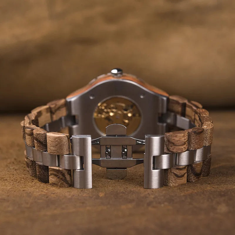 BOBO BIRD Men's Automatic Mechanical Watch Wood Man Clock Top Brand High Quality Movement In gift Box relojes para hombre