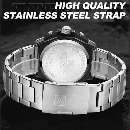 NAVIFORCE Brand Casual Sports Men Watches Multifunction Steel Strap Quartz Chronograph With Date Display Wristwatch Reloj Hombre