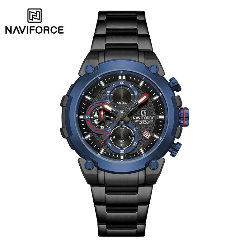NAVIFORCE Man Watch Fashion Sports Chronograph Waterproof Men's Watches Calendar Display Military Quartz Male Watch Reloj Hombre