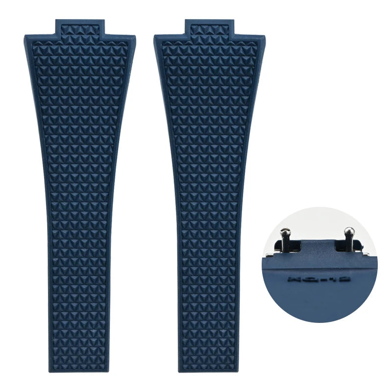 11mm 12mm FKM Convex Strap for Tissot PRX Series Super Player 35mm 40mm Fluoro Rubber Quick Release Butterfly Buckle Watch Band