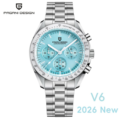 PAGANI DESIGN 2026 New V5 PD1701 Men's Watches Luxury Quartz Watch Men Sport Speed Chronograph AR Sapphire glass 100M Waterproof