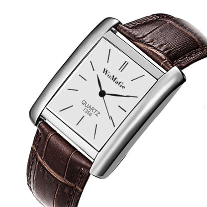 ChronoState Square Minimal – Unisex Quartz Leather Watch | Elegant Casual Fashion Timepiece