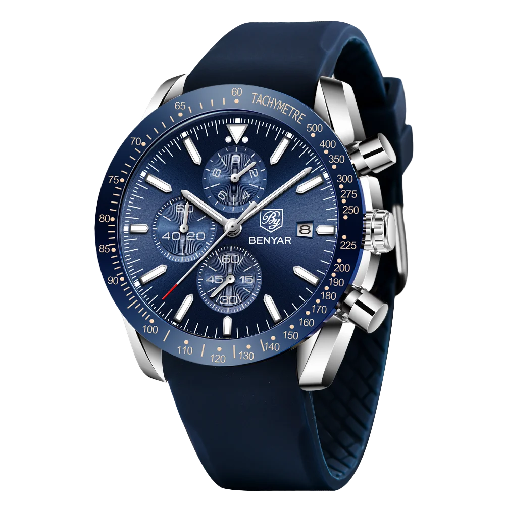 SAPPHERO Classic Quartz Men's Watch Chronicle Waterproof Men's Watch Leather Strap Business Casual Sports Clock